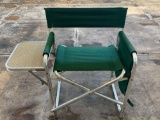 Folding Camp Chair with Side Table and Accessory Pouches