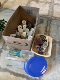 Large Grouping of Mostly Mugs, Some Glassware, Plastic Storage Containers, Napkin Holder