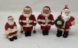Vintage Antique Cast and Plastic Santa Clause Figurines