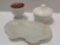 Milk Glass Dresser Set