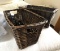 2 Large Woven Baskets with Built-In Handles
