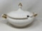 White Tureen with Gold Accents, No Ladle