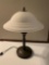 Metal Table Lamp with White Glass Shade