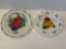 2 Hand-Painted Plates- Teacher and Merry Christmas