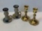 2 Pairs of Candlesticks- Baldwin Brass and Williamsburg Pottery