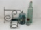 Iron Bracket Hanger, Jar Lifter, Canning Jar with Wire Lid, Shaker and Bottle with Cork Stopper