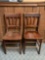 Two Antique Slat Back Chairs