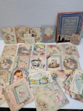 Collection of Vintage Baby Cards and Poster 