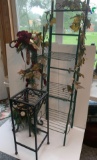 Metal Stand with Square Top, Baker's Rack with Grape Leaves and Iron Stand with Christmas Decor
