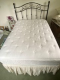 Wrought Iron Full Size Headboard, Frame and Mattress