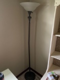 Floor Lamp with White Glass Shade