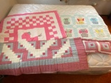 3 Pieced Baby Quilts and Pillow