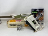 Hamilton Beach Electric Knife with Box, G.E. Hand Mixer and Sharper Image Dual Spiralizer