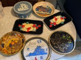 Decorative Metal Trays, Bowls and Wedgwood Type Lidded Tin