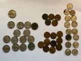 Silver Coins, Wheat and Indian Head Pennies, Buffalo Nickels, and More