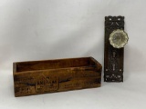 Wooden Cheese Box and Metal Door Hardware with Glass Knob