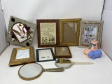 Picture Frames, Hand Mirrors, Vintage Plastic Pig & Baby Shoe Banks