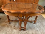 Antique Glass Top Side Table