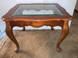 Antique Glass Top End Table