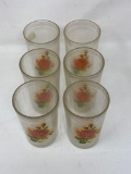 6 Floral Drinking Glasses