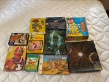 Vintage Jig Saw Puzzles and Mickey's Light Up Drawing Desk