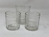 3 Glass Drinking Cups