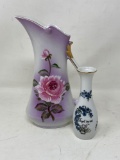 Floral Decorated Pitcher and 
