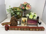 Faux Floral Arrangements, Fall/Thanksgiving Decorations, Plate Holder,