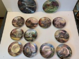 Grouping of Thomas Kinkade and Currier & Ives Plates