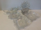 Glass Bowls, Plate and Lidded Box