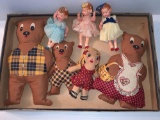 3 Jointed Dolls, Stuffed Characters from 