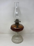 Antique Oil Lamp with Glass Chimney