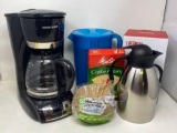 Black & Decker 12-Cup Coffee Maker, Filters, Rubbermaid Pitcher and Thermos Carafe with Box