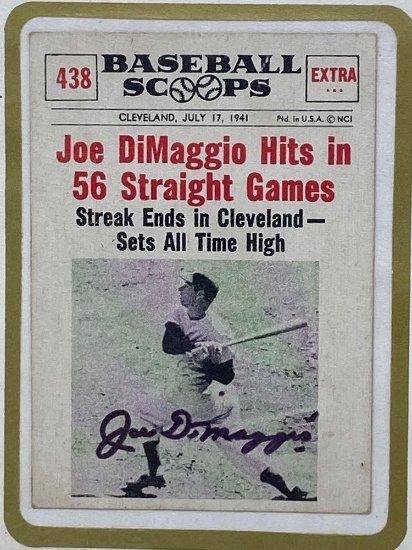 Framed Baseball Scoops Joe DiMaggio Card
