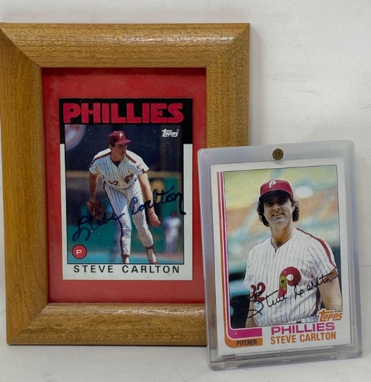 Framed and Unframed Topps Phillies Steve Carlton Cards