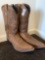 Justin Light Brown Leather Cowboy Boots