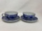 2 Oriental Blue & White Cups & Saucers