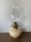 Oil Lamp with Hobnail Base and Clear Chimney