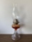 Oil Lamp with Clear Pedestal Base and Clear Chimney