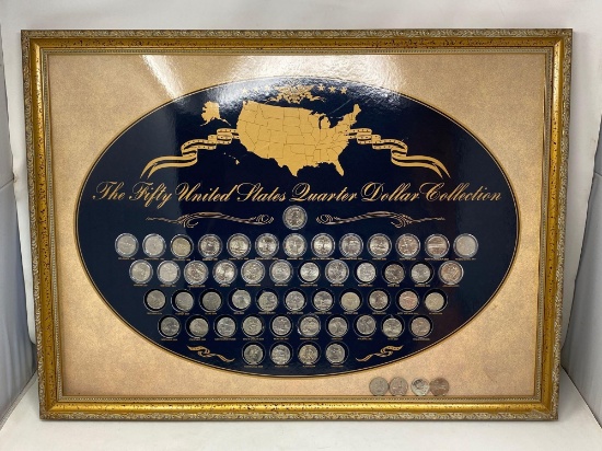 Framed "The Fifty United States Quarter Dollar Collection"