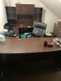 Curved Desk, Right Hand Return and Hutch Top Desk Unit