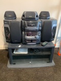 Panasonic Stereo System and Stereo Cabinet