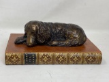 Sleeping Dog on Book Figure