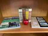 Books Lot and Wooden Apple