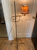Wrought Iron Bridge Lamp with Country Style Shade