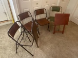 4 Folding Chairs and 2 Television Trays