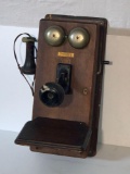 Western Electric Antique Oak Wall Phone