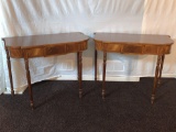 Matching Pair of Antique Hepplewhite Single Drawer Hall Tables
