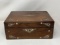 Wooden Hinge-Lidded Box with Metal Appliques