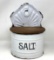 Enamelware Salt Box with Wooden Lid